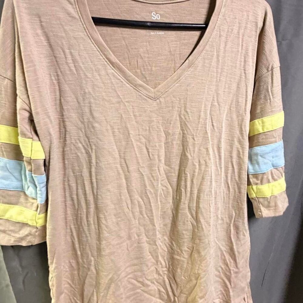 So-clothing Women's Tan and Brown T-shirt